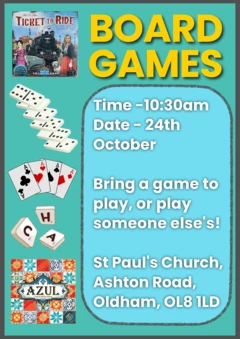 board games on 24 October at St. Paul's. 10:00 am